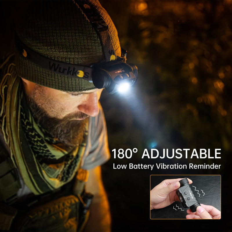 Wurkkos HD50 4000 Lumens Super Bright Headlamp, Head Lamp with Red Light Mode, High CRI, LED Headlamp with Magnetic Tailcap, Rechargeable Headlamps for Adults, Camping, Night Fishing, Hiking, IPX67 - BeesActive Australia