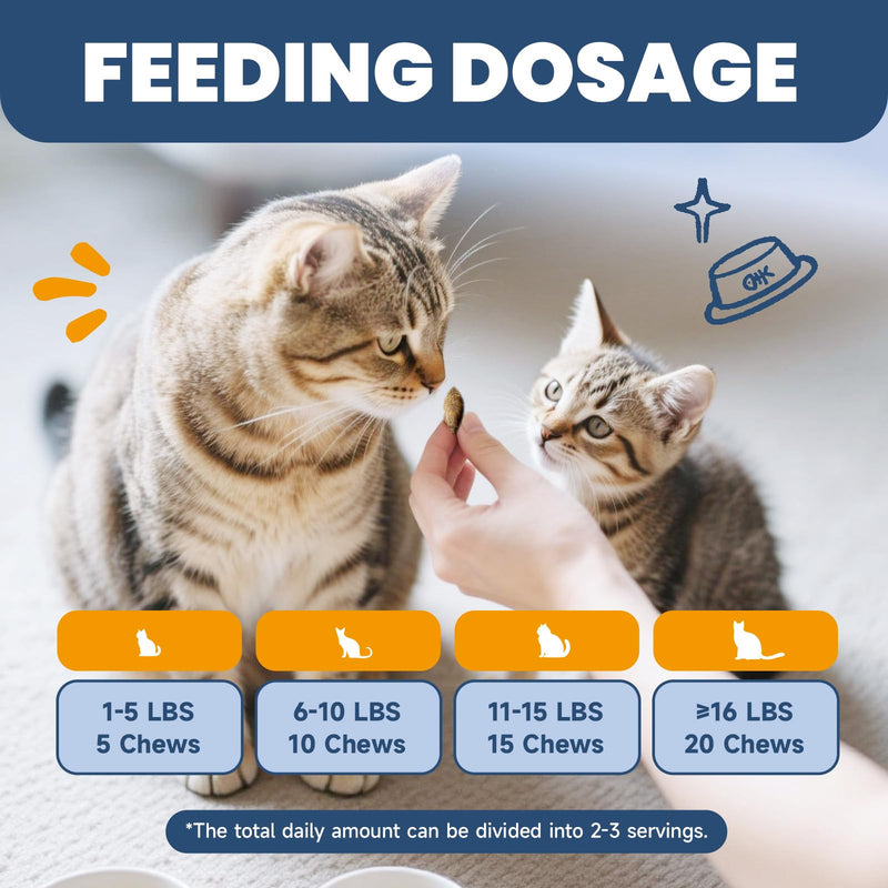 Collagen for Cats & Cat Lysine Chews- Cat Joint Supplement - Skin & Coat, Digestive & Immune Support - Support Immune Health, Normal Eye Function and Respiratory Health