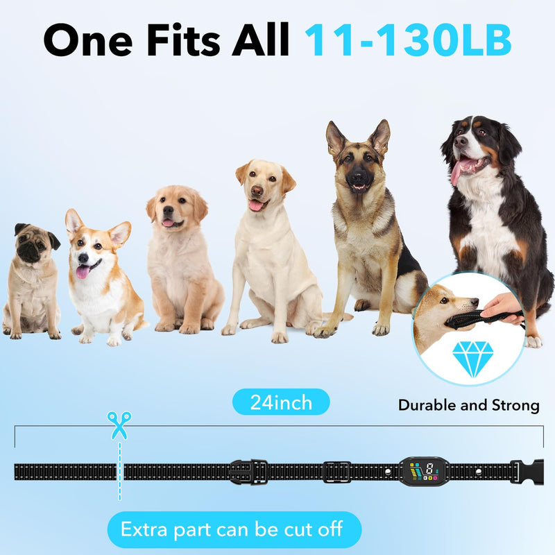 2025 New Tech Bark Collar, Dog Bark Collar for Large Medium Small Dogs Smart Barking Collar Rechargeable Training Collar IP67 Waterproof with 8 Adjustable Sensitivity Beep Vibration - BeesActive Australia
