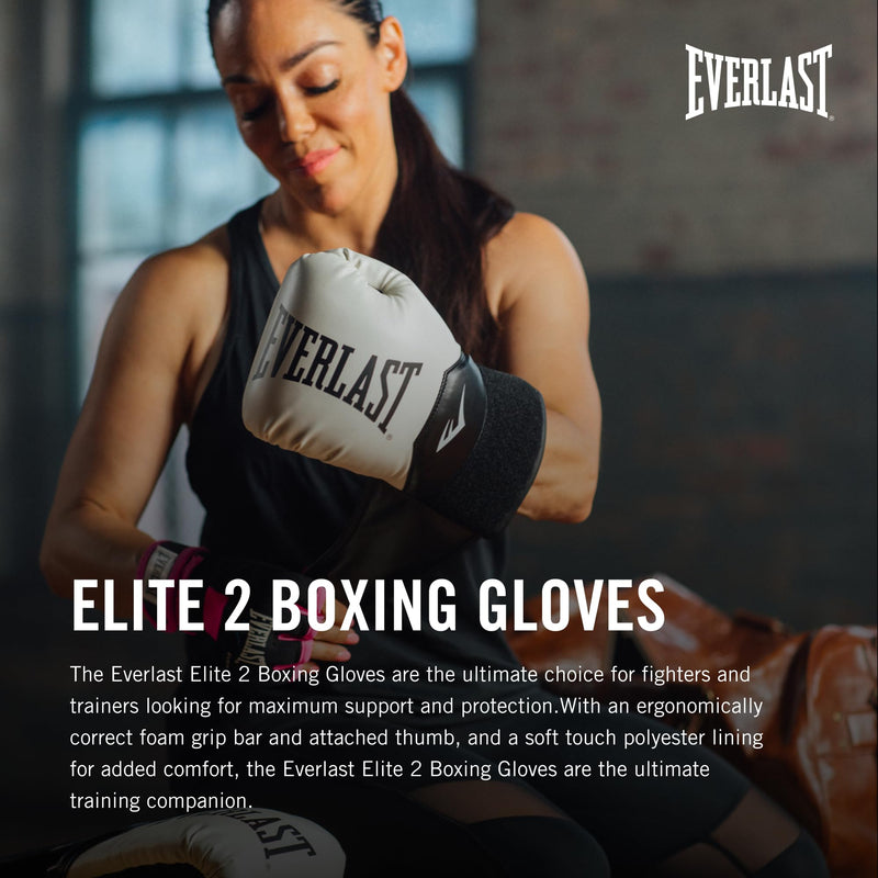Everlast Elite 2 Womens Boxing Gloves Grey/Pink 8oz