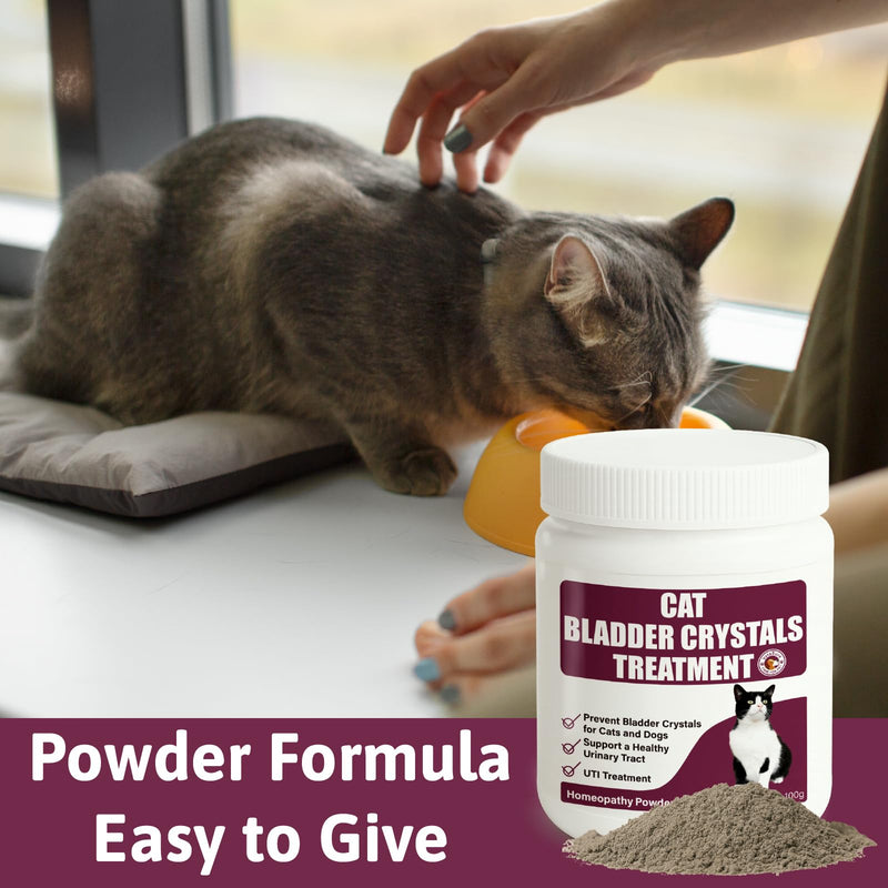 Cat Bladder Crystals Treatment, Urinary Tract Support Cat UTI Treatment, Natural Herbal Formula Supplement for Dogs, Homeopathy Powder Formula, 100g