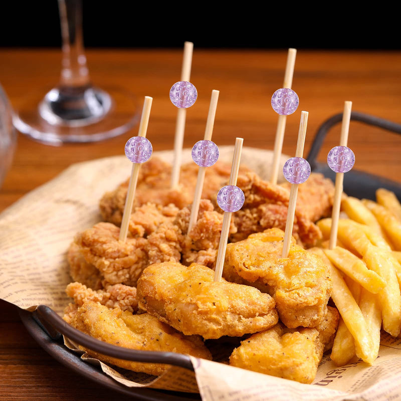 200 Pcs Cocktail Picks, 4.7 Inch Toothpicks for Appetizers, Bamboo Cocktail Sticks Skewers for Drinks, Desserts, Charcuterie, Wedding Party Fancy Toothpicks, Colour Pearl Mini Food Picks Decorative 200 Pcs Colour - BeesActive Australia