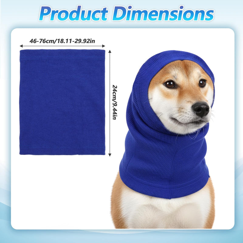 CIATBYYJ Dog Ear Muffs, Stretchy Hoodie for Dog, Non-Noise Blue Dogs Ear Muffs for Neck Warmer Bath Drying Noise Protection Large