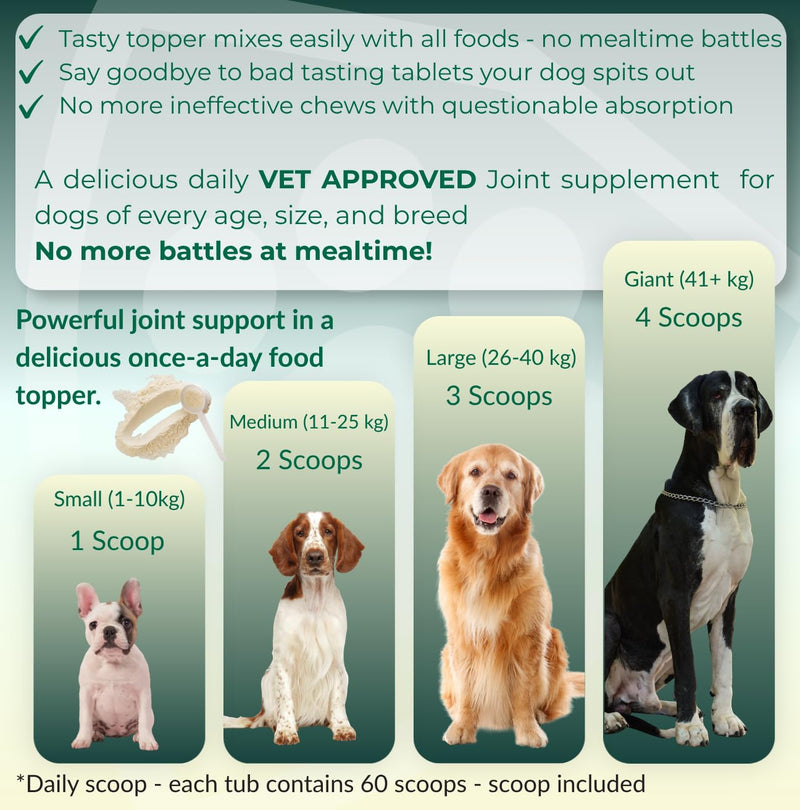 JointSOS Hip and Joint Supplement for Dogs – Advanced Mobility Support for All Breeds – Collagen, Green Lipped Mussel, Glucosamine, Hyaluronic Acid – Cartilage & Flexibility Formula