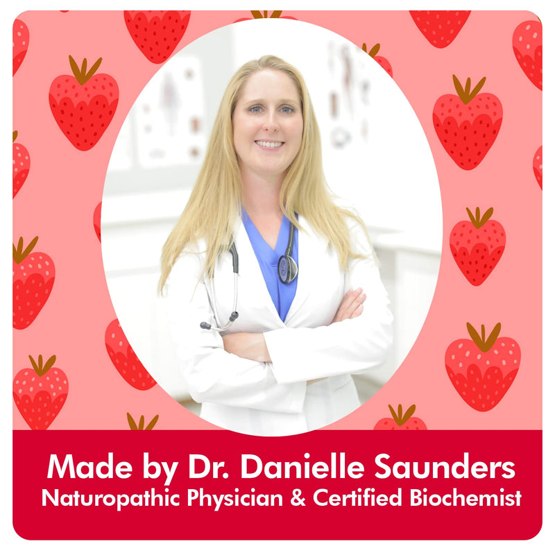 Vitamin D3, B12 Gummies by Dr. Danielle, Vegan Daily Supplement for Adults & Kids, Non-GMO, Vitamin D3 1000 IU & 250 mcg Vitamin B12, 2 Month Supply (60 Gummies)