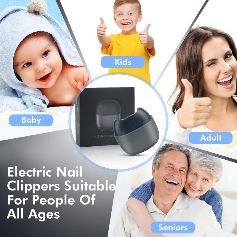 Automatic Nail Clipper, 2-Speeds Electric Baby Nail Clippers with Light, Rechargeable Nail Clippers with Catcher, Electric Nail File for Baby, Kids, Seniors, Caregivers - BeesActive Australia