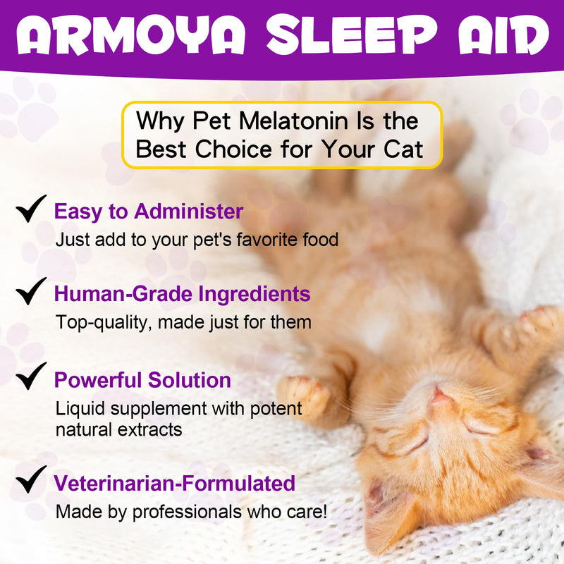 asusxcli Melatonin for Cats - Cat Calming Treats- Cat Sedative for Grooming - Helps to Support Restful Sleep for Your Cat - Cat Sleep Aid - Anxiety Relief for Cats
