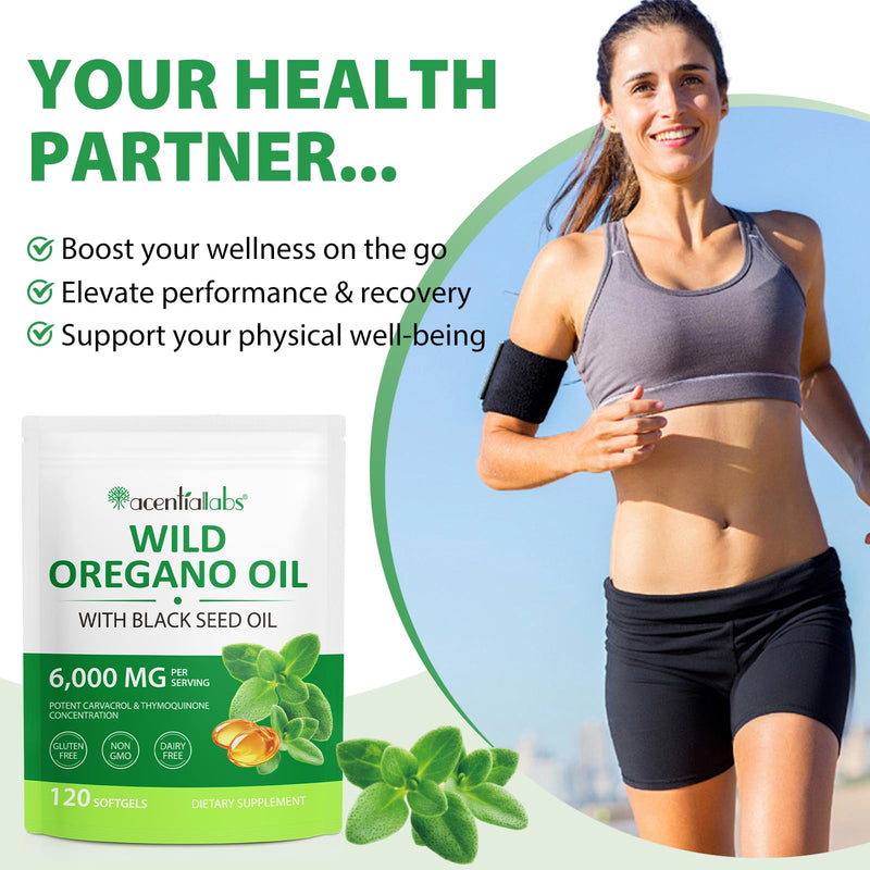 Oil of Oregano with Black Seed Oil, 2 Pack 6000mg Oregano Oil Capsules Organic, 240 Softgels, 165mg Carvacrol, Non-GMO, Immune Support Supplement 2 Count (Pack of 120) - BeesActive Australia