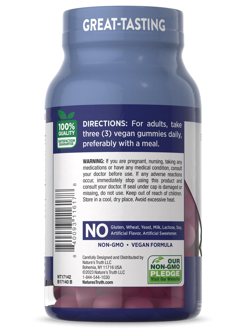 Zinc Gummies for Adults | 50mg | 120 count | Vegan, Non-GMO & Gluten Free Supplement | Mixed Berry Flavor | by Nature's Truth - BeesActive Australia