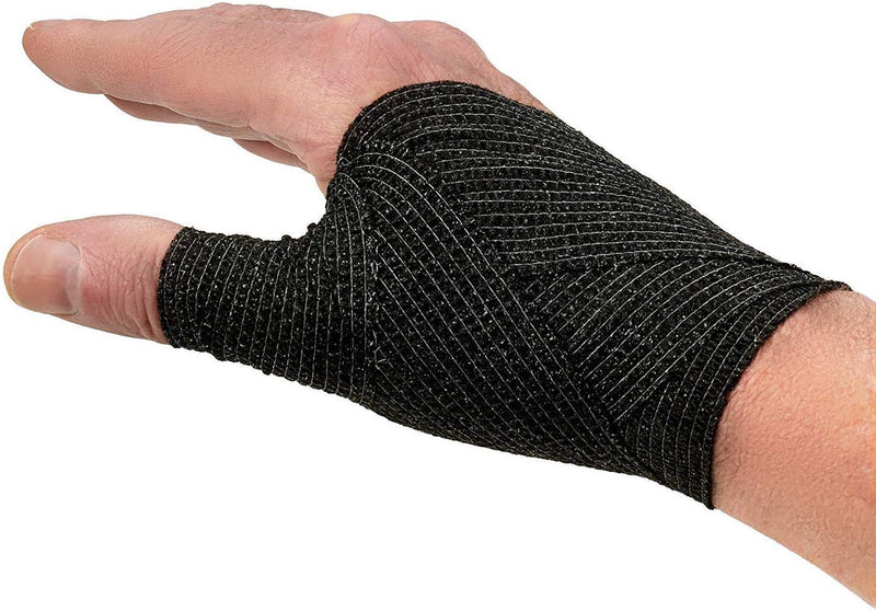 Sensi Wrap Grip Cover Sports Self Bandage Wrap Rolls 2-inch x 5-yards 24pcs (Black) Black - BeesActive Australia