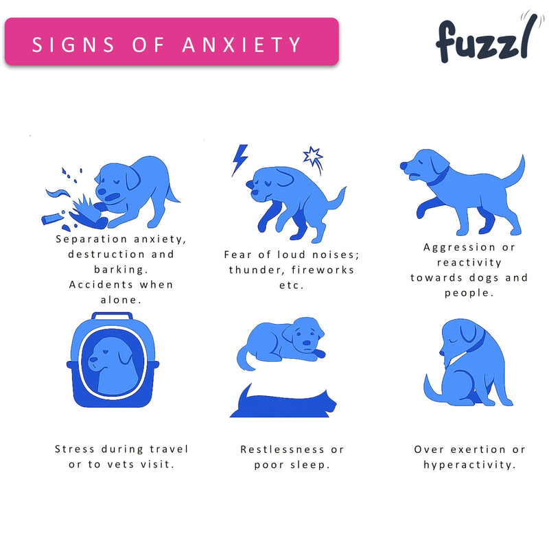 Fuzzl Calming Supplement Treats - Reduce Stress, Fear, Barking, Aggression, Separation and Travel Anxiety - Made in UK Science Backed Vet Approved 30 Treats