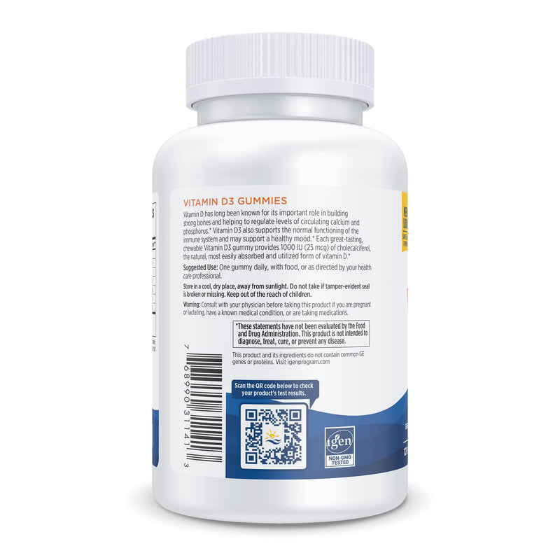 Nordic Naturals Vitamin D3 Gummies, Wild Berry - 120 Gummies - 1000 IU Vitamin D3 - Great Taste - Healthy Bones, Mood & Immune System Function - Non-GMO - 120 Servings 120 Count (Pack of 1) - BeesActive Australia