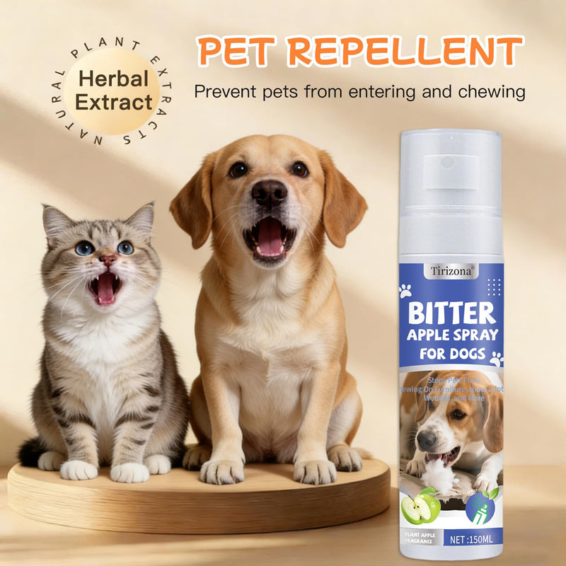 Dog Anti Chew Spray, Bitter Apple Spray for Dogs to Stop Chewing Furniture, Shoes & Cords, No Chew Training Spray for Puppies and Dogs, Safe No-Stain Formula