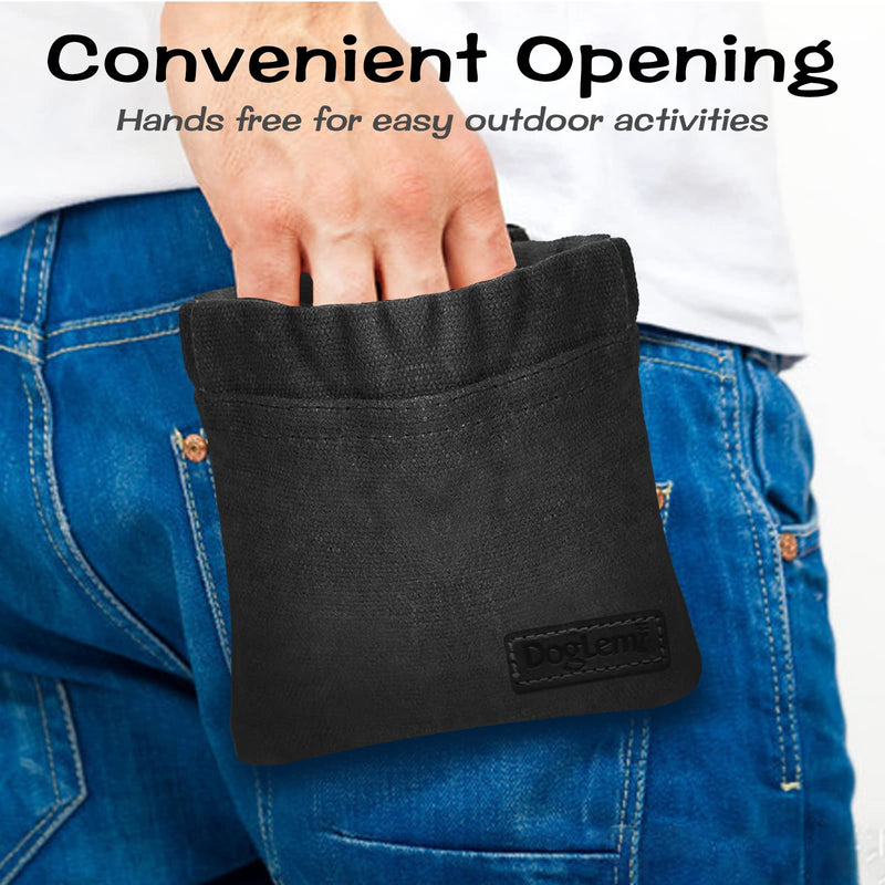 Dog Treat Bag, Hands Free Dog Treat Bag with Automatic Closure, Small Dog Training Food Bag with Carabiner, Puppy Dog Treat Bag for Dog Training Black - BeesActive Australia