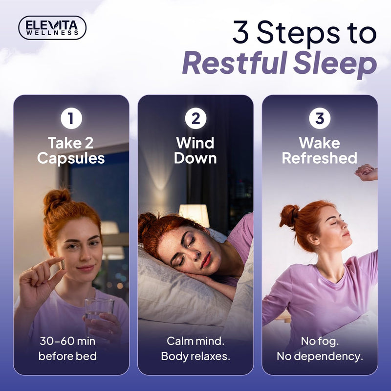 Sleep Supplement Capsules with Ashwagandha, L-Theanine & B Vitamins | Supports Natural Sleep | 60 Capsules