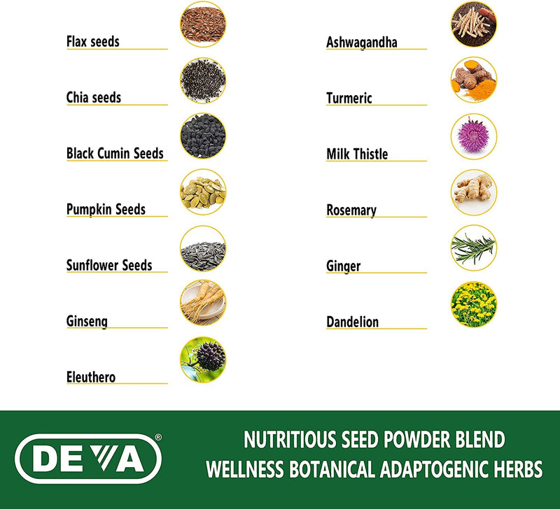 DEVA Tuba Prime Vegan Multivitamin Iron-Free High-Potency Vitamin & Mineral Dietary Supplement Antioxidants, Fruit & Veg Blend, Super Mushrooms, Probiotics, Prebiotics, Seeds, Herbs 90 Tabs 2-Pack (Pack of 2)