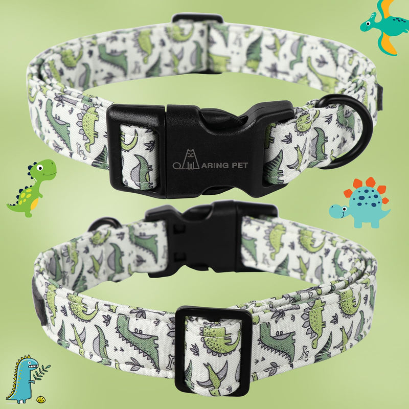 ARING PET Dinosaur Dog Collar-Cute Dog Collar for Small Dogs, Adjustable Comfortable Cotton Boy Dog Collars for Small Medium Large Dogs, Large - BeesActive Australia
