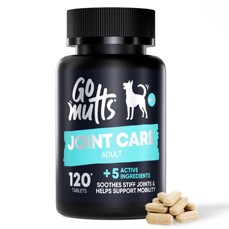 GOMUTTS Joint Supplements for Dogs, 120 Dog Joint Tablets with Glucosamine, Green Mussel, Dog Joint Supplements for Adult, Promote Joint Health, Reduce Stiffness & Inflammation, Enhance Mobility 120 Tablets