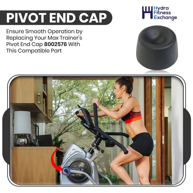 Hydra Fitness Exchange Pivot End Cap 8002576 – Compatible with Bow-Flex Max Trainer M3, M5, M6, M7, M8 Elliptical – Exercise Machine Replacement Part - Black