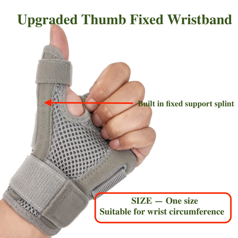 Upgraded Thumb & Wrist Brace for Left or Right Hand - Spica Splint Brace for Carpal Tunnel, Tendonitis, & Arthritis in Hands or Fingers，Universal Size Thumb Support for Arthritis, Tenosynovitis Medium Left and right universal-Grey-Medium