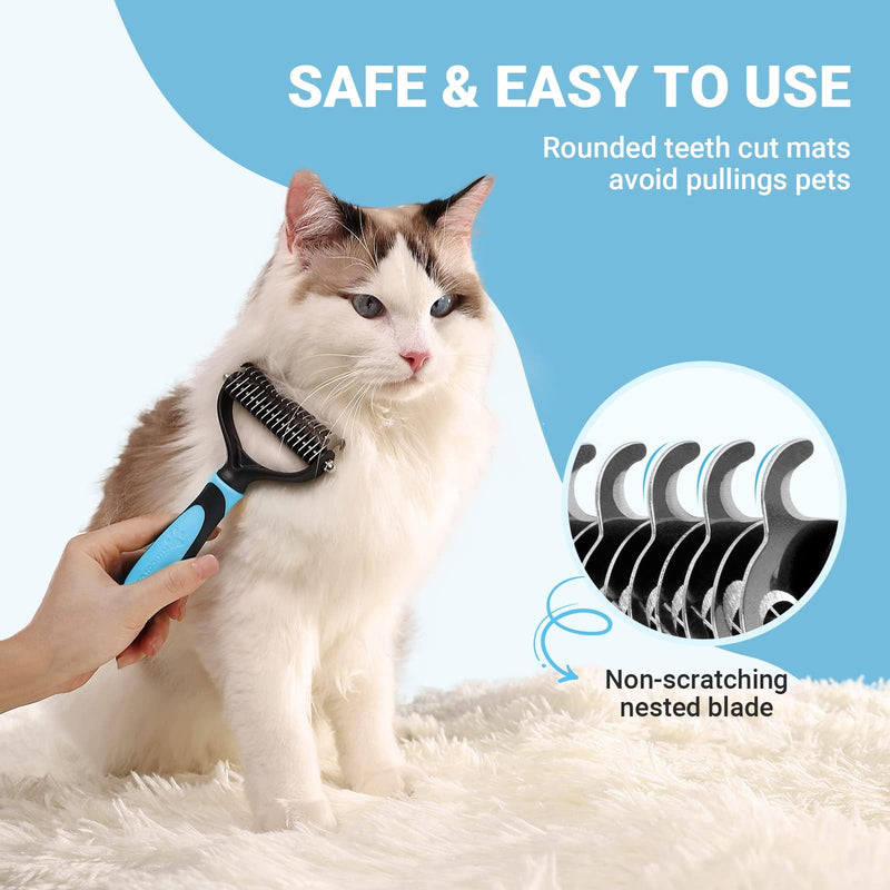 MIU COLOR Pet Grooming Brush，Deshedding Tool & 2 Sided Undercoat Rake for Dogs & Cats,2 in 1,Reduces Shedding and Remove Knots,Mats,Tangles for Cats, Dogs - BeesActive Australia