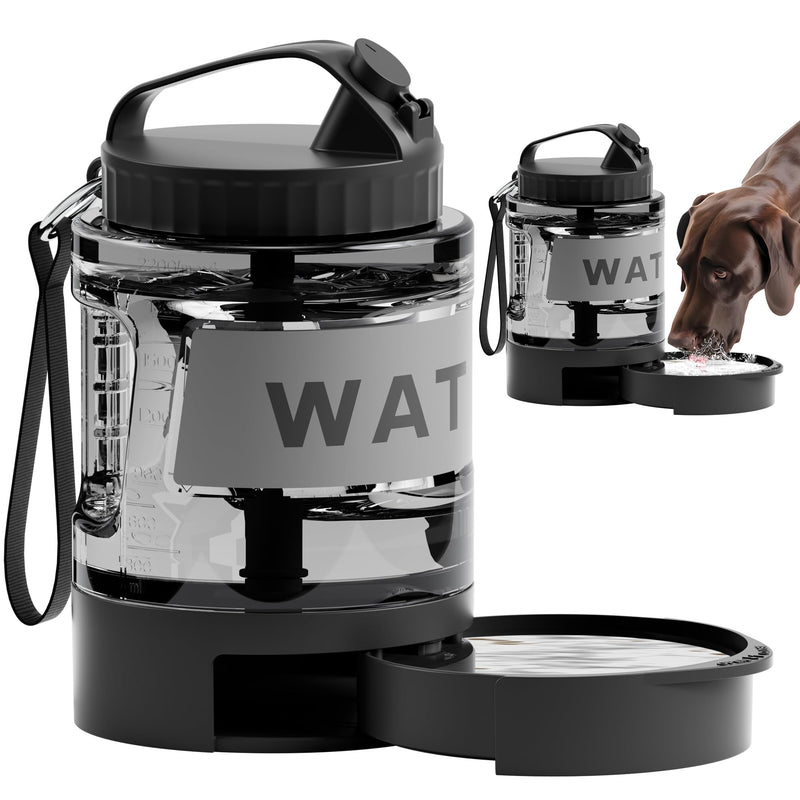 Dog Water Dispenser,77oz Dog Travel Water Bottle, Portable Large Dog Water Bowl Dispenser with Pull-Out Water Bowl for Walking Hiking Camping,Pet Water for Outdoor,BPA Free -BLACK Large Capacity - BeesActive Australia