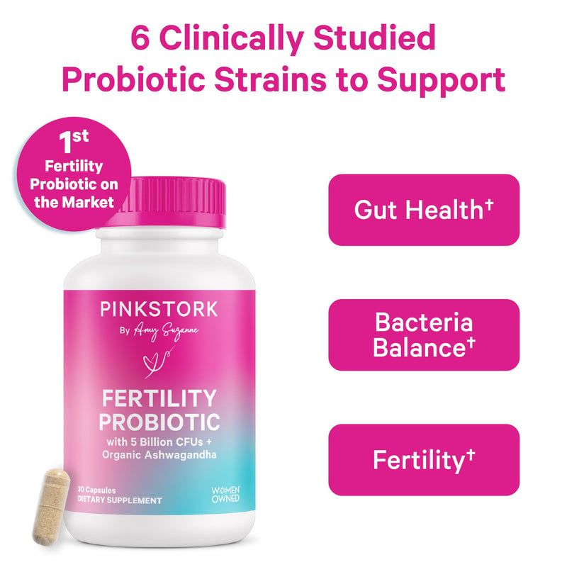 Pink Stork Fertility Supplement for Women + Probiotics for Conception