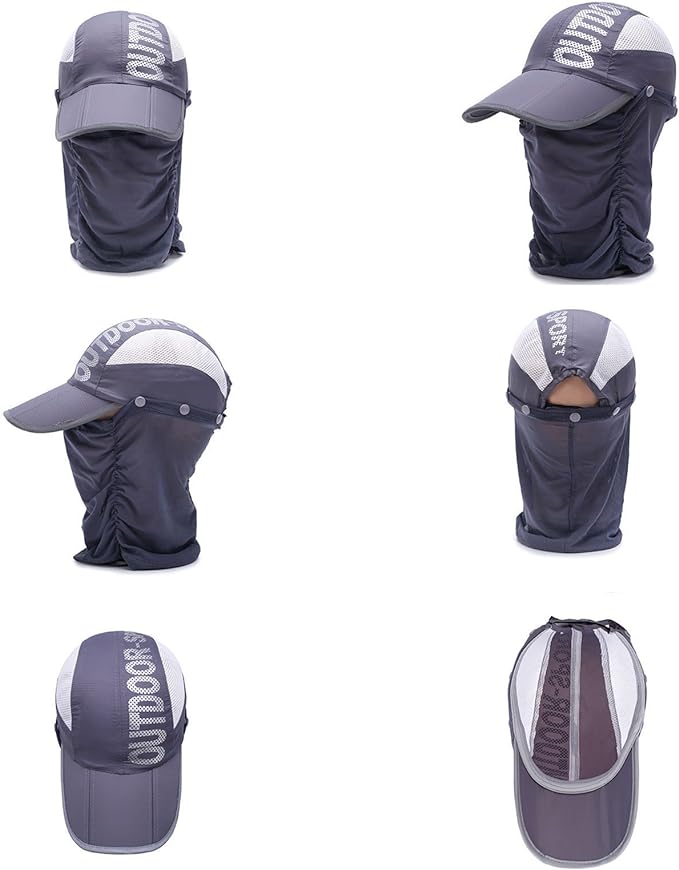 Yokiyo Sun Hat, Face Mask, Neck Cover, Large, Thin, Clean, Face and Neck, Sun Protection, UV Protection, Sun Protection, Women's, Outdoor, Folding - BeesActive Australia