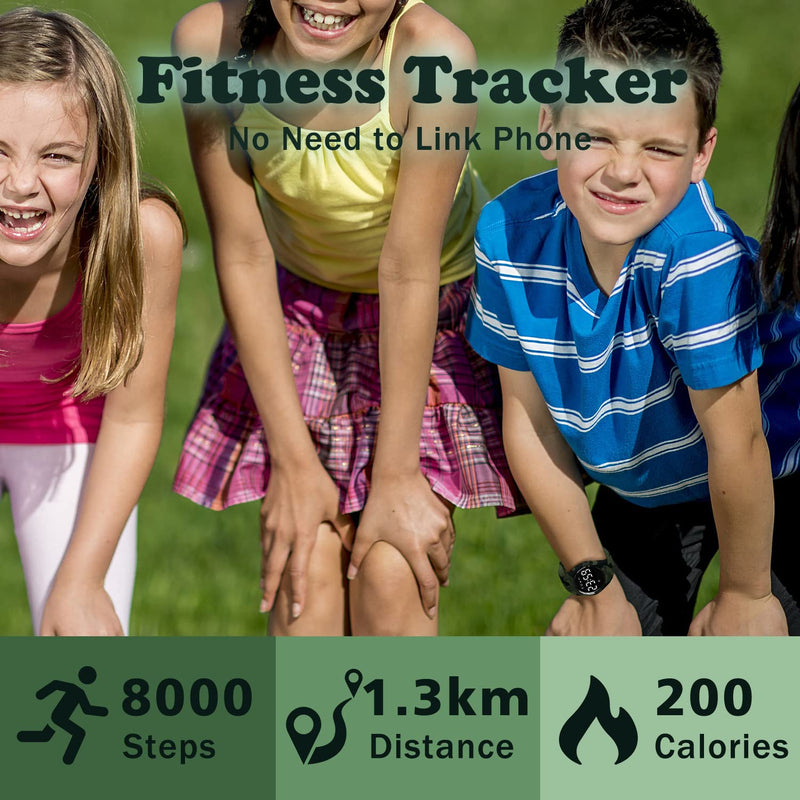 Kids Watches for Girls Boys Digital Sport Watch with Step Counter Pedometer Vibration Alarm Clock, No App Waterproof Fitness Tracker Kids Watch Boys Girls Teens Students Ages 5-16 103-F-Army - BeesActive Australia
