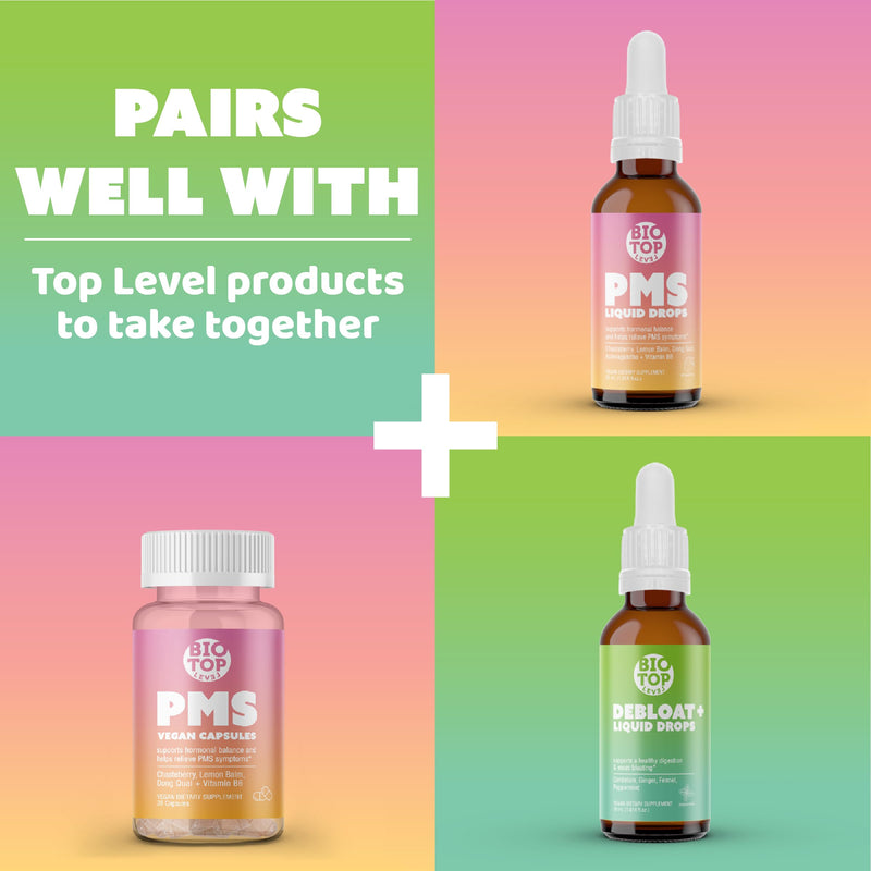 PMS Support for Cramps, Bloating, Breakouts & Mood - 30 Capsules