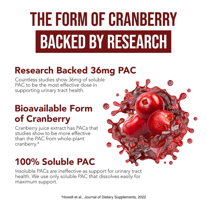 CranEaze®: Cranberry Juice Extract Plus D-Mannose – 36 mg PAC, 100% Soluble PAC - Supports Urinary Tract Health – Most Effective Cranberry Pills for Women, UTI Cranberry Supplement - 60 Capsules 60 Count (Pack of 1) - BeesActive Australia