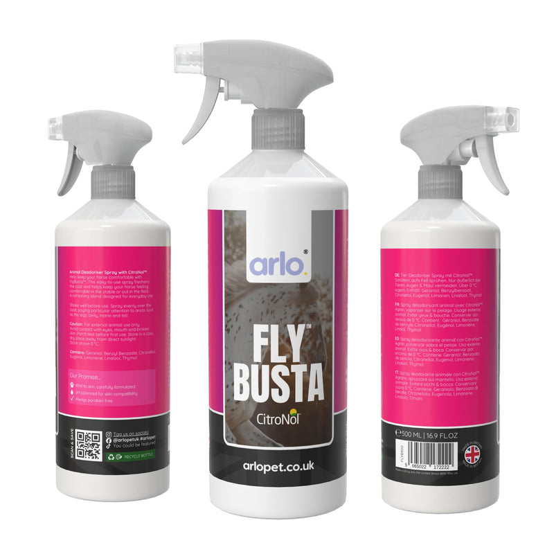 Fly Busta™ Horse Fly Spray | Powerful Protection with CitroNol™ | Protects Horses & Ponies from Flies, Midges & Insects | Long-Lasting & Refreshing – 500ml