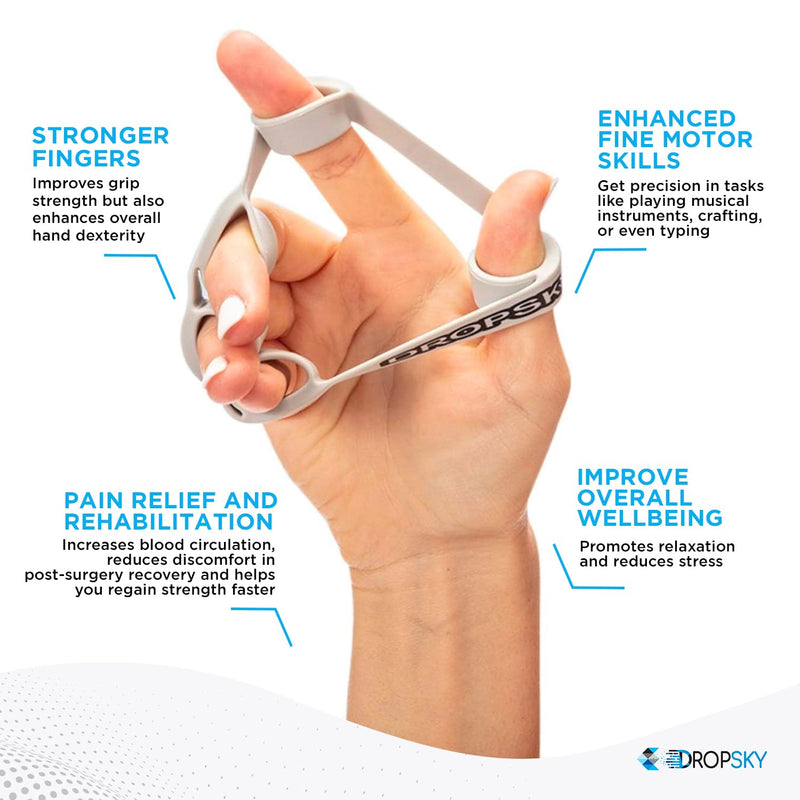 Finger Strengthener, Hand Grip Strengthener [8pcs]-Finger and Hand Gripper, Grip Strength Trainer, Hand Exerciser, Stretcher- Improve Grips Performance (4 Levels 6.6lb, 8.8lb, 11lb, 13.2lb)