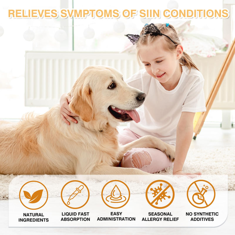 Pet Immune Support for Reducing Irritation, Gentle Critical Immune Defense for Cats & Dogs with Improve Skin and Coat Health, Easy Feeding Animal Essentials Drops - 2 FL.OZ [60ml] 1 Pack[60 ml]