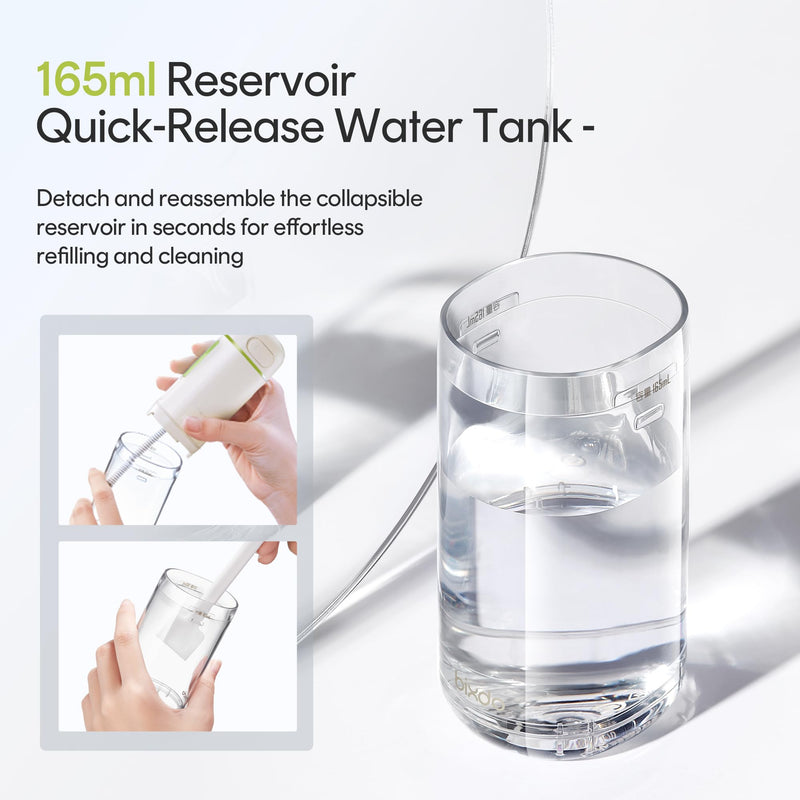 Water Flosser Portable for Travel - Mini Water Flosser with 3 Modes, IPX7 Waterproof, 360° Nozzles, Cordless Water Dental Flosser for Teeth Cleaning Flossing for Adults, Braces & Sensitive Gums