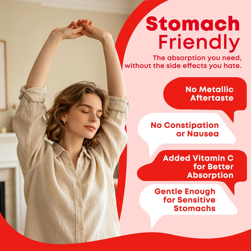Sugar Free Iron Gummies for Women & Men, Iron Supplement, Vegan | for Anemia & Iron Deficiency, with Vitamin B12, Vitamin C, Zinc, Folate - Energy Boost, Strawberry Flavor, 60 Count 60 Count (Pack of 1)