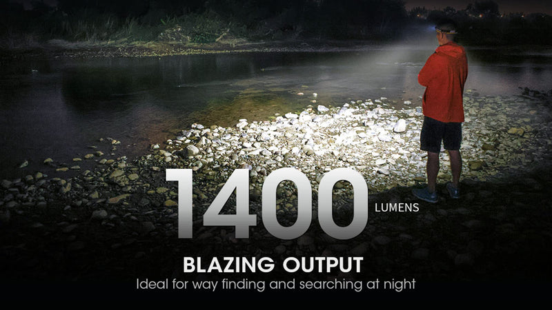 Nitecore NU43 Rechargeable Headlamp, 1400 lumens USB-C Bright Lightweight for Camping, Running, or Working, with Spotlight, Floodlight, Red Light, Including NitecoreS Sticker - BeesActive Australia