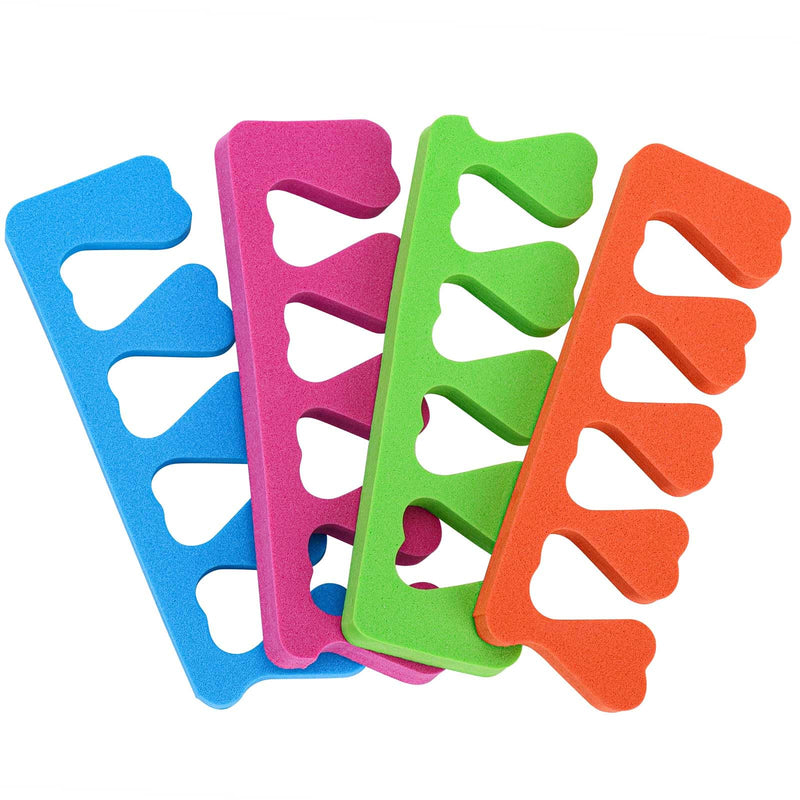 200pcs Sponge Toe Separators Pedicure Set for Nail Polish- Premium Nail Art Painting and Polishing Tool Kit, 4 Funy Color Multicolor
