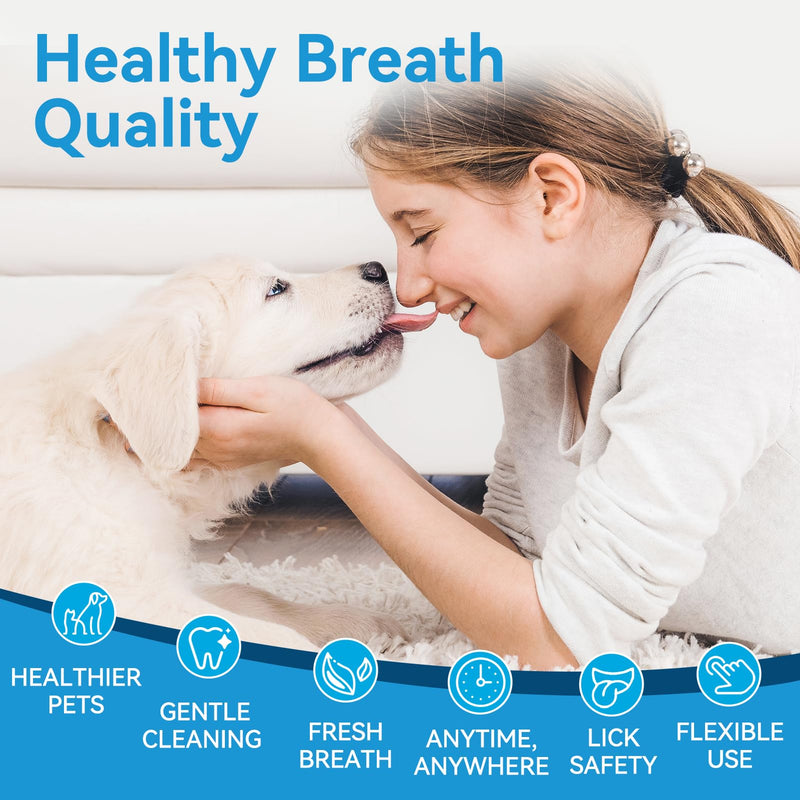Netrue Dog Teeth Cleaning Wipes, Dog Dental Cleaning Finger Wipes for Dogs Teeth，Dog Tooth Wipes- Reduces Plaque & Freshens Breath (60 Count) - BeesActive Australia