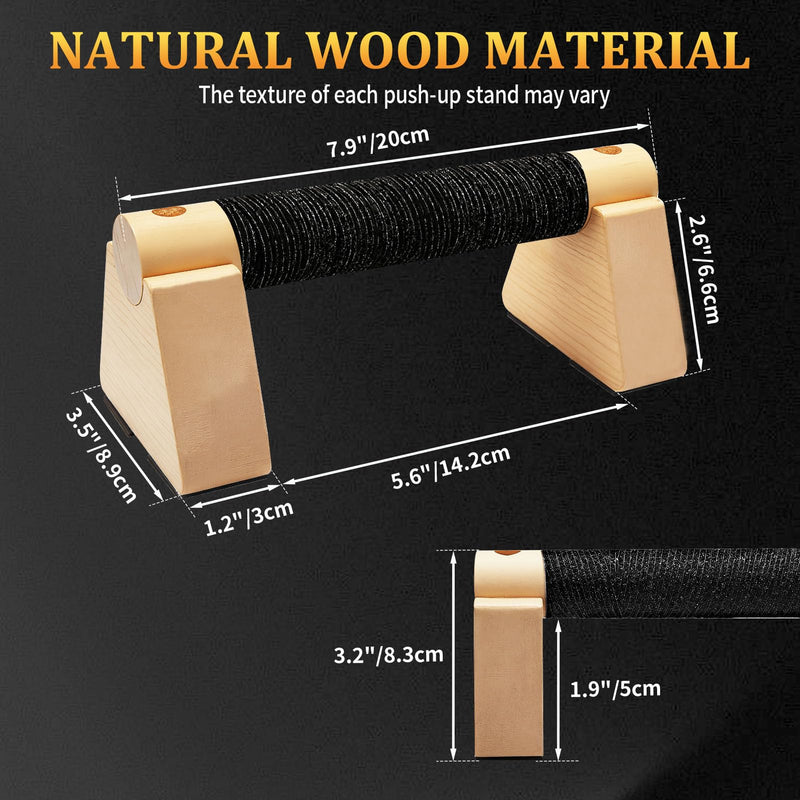 Parallettes Bars - Wooden Calisthenics Equipment for Handstand Training, Push Up Bars & Calisthenics Bar - Handstand Bars and Pushup Handles for Men Wood-20cm