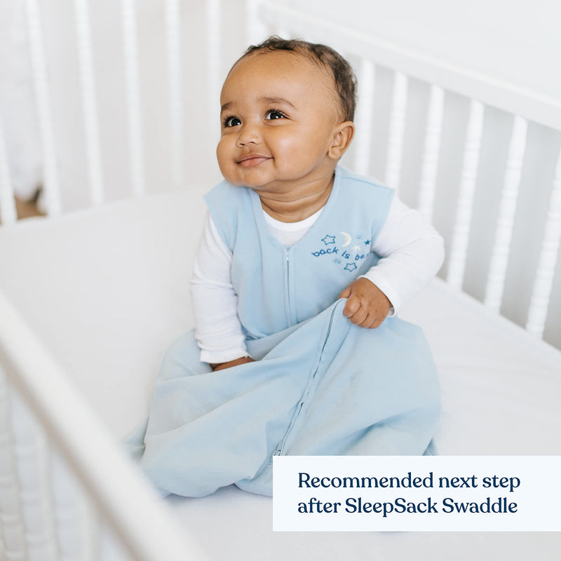 HALO SleepSack, 100% Cotton Wearable Blanket, Swaddle Transition Sleeping Bag, TOG 0.5, Baby Blue, Medium Medium (Pack of 1) - BeesActive Australia