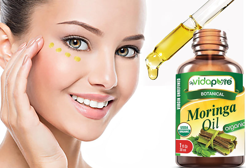 Organic MORINGA OIL Moringa Oleifera Certified Organic 100% Natural Pure Virgin Unrefined for Face, Skin, Body, Hair, Lip, Nails Anti-Aging, Rich in Vitamin E (1 Fl Oz) 1 Fl Oz (Pack of 1)