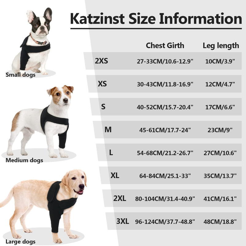 Recovery Sleeve Dog, Elbow Pads for Dogs, Elbow Bandage Protector, Dog Surgery Recovery Sleeves Front Right Left Leg for Hot Spots, Wounds, Bandages, Anti Licking for Dogs, Black 2XL X-Large