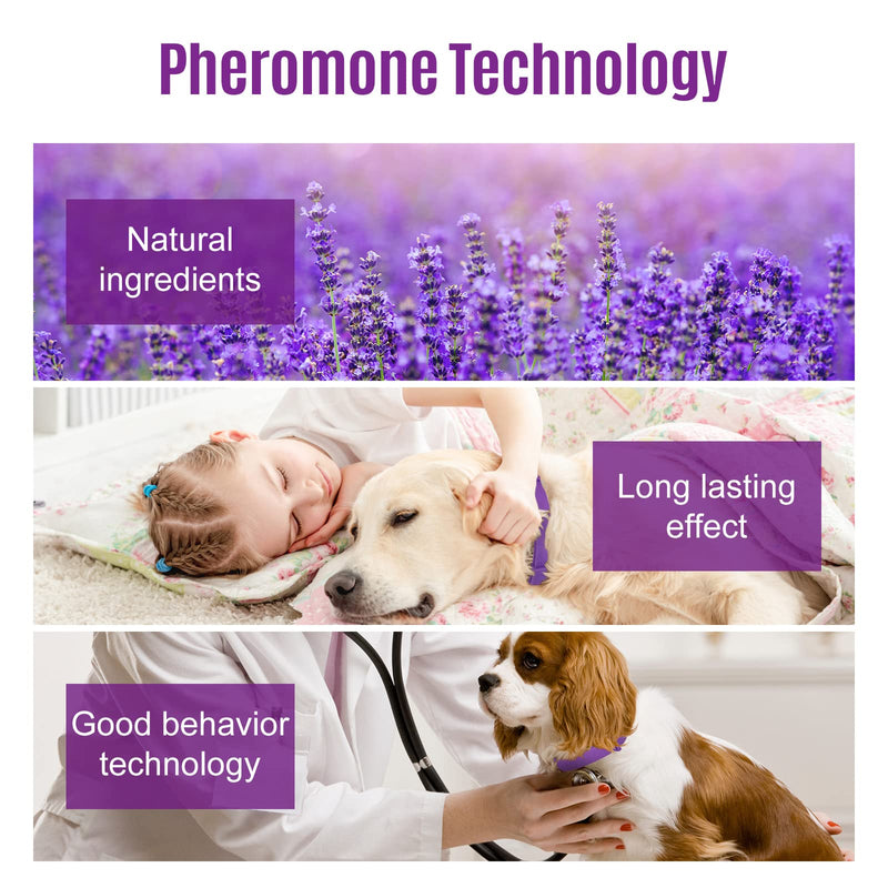 Calming Collar for Dogs, Dog Anxiety Relief, Adjustable Dog Calming Collar, Sustained Release Pheromone, Suitable for All Dogs, 4Pcs 4 Count (Pack of 1)