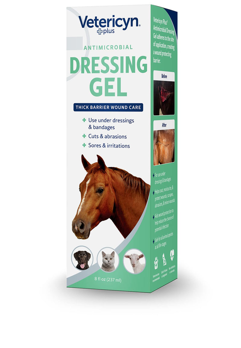 Vetericyn Plus Wound Dressing Gel for Animals| Thick Barrier Wound Care for Cats, Dogs, Horses, and Small Animals, Works on Wounds and Skin Irritations. 8 ounces - BeesActive Australia