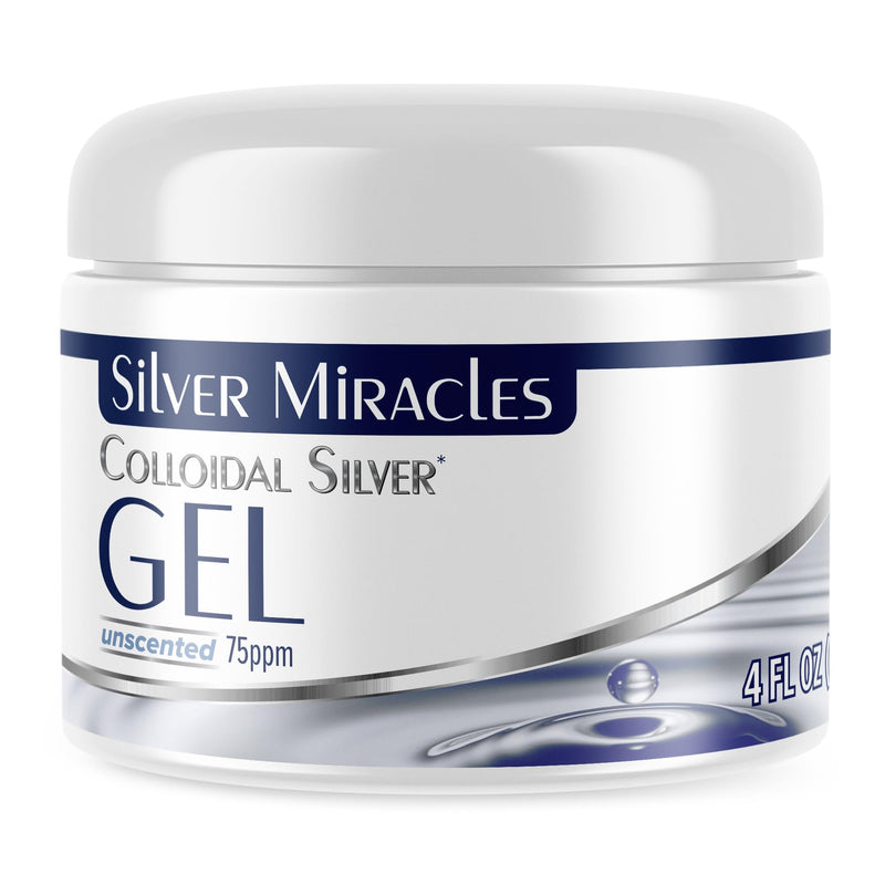 Silver Miracles Colloidal Silver Gel - Nano Silver Gel Wound Care - Healing Ointment for Burns & Irritated Skin - 4 Oz Unscented - Two Pack Unflavored 4 Fl Oz (Pack of 2)