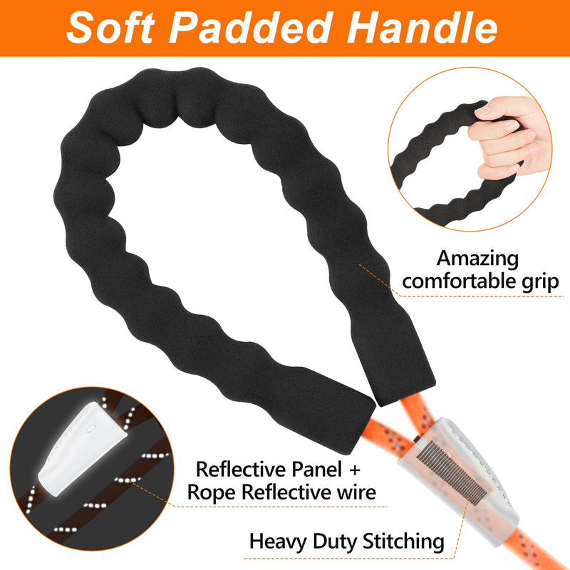 X XBEN Heavy Duty Dog Leash, Upgraded Standard PVC 10FT Waterproof Lead with Swivel Lockable Hook & Reflective Area, Pet Long Rope for Outside Snow Walking Training Yard for Small Medium Large Dogs Orange 10FT*1/3" - BeesActive Australia
