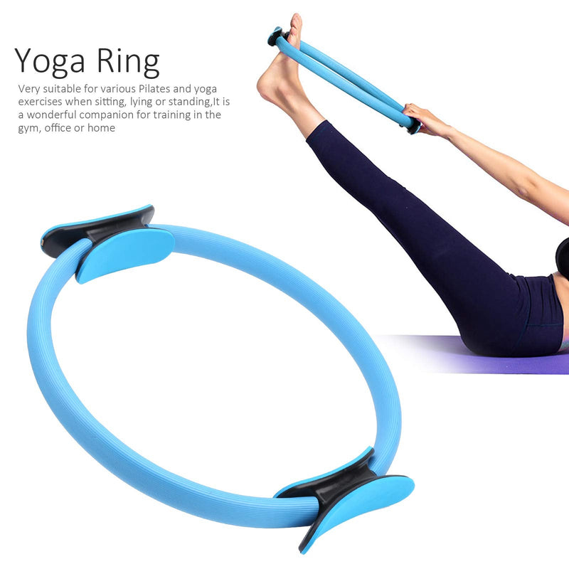 Drfeify Yoga Ring,Portable Plastic Exercise Ring Pilates Circle Ring for Home Gym Fitness (Blue)