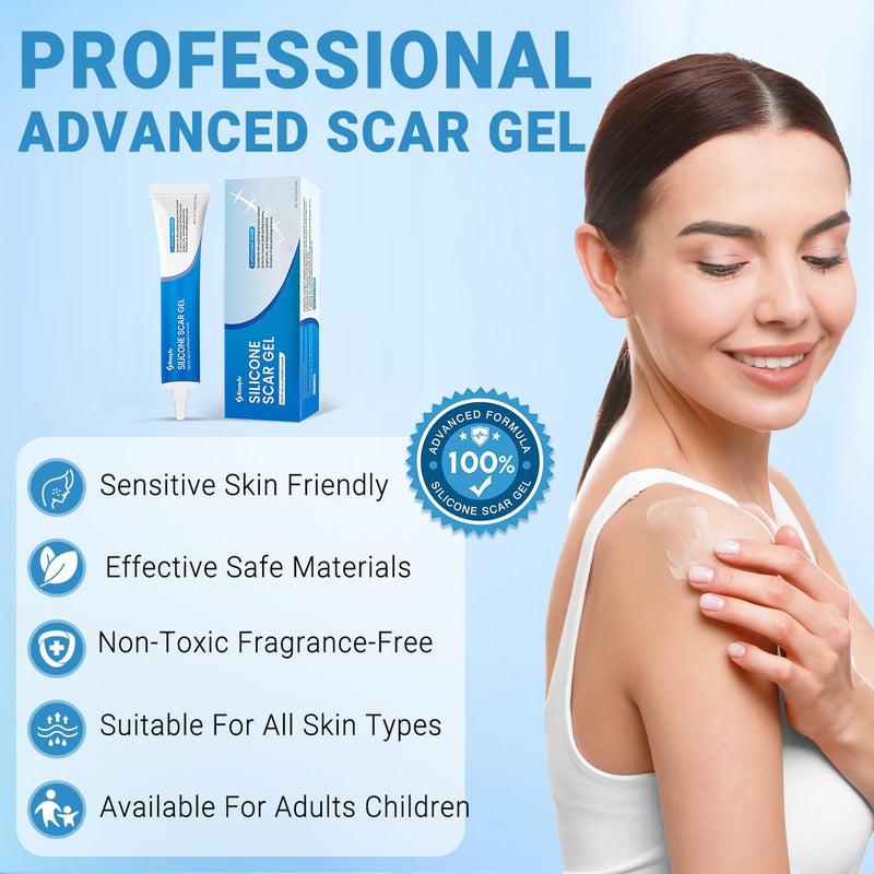 Silicone Scar Gel, Scar Cream, Advanced Scar Stick for Surgical Scars, Stretch Marks, Keloid Bump Removal, Old and New Scars 0.63oz (18g) 0.63 Ounce