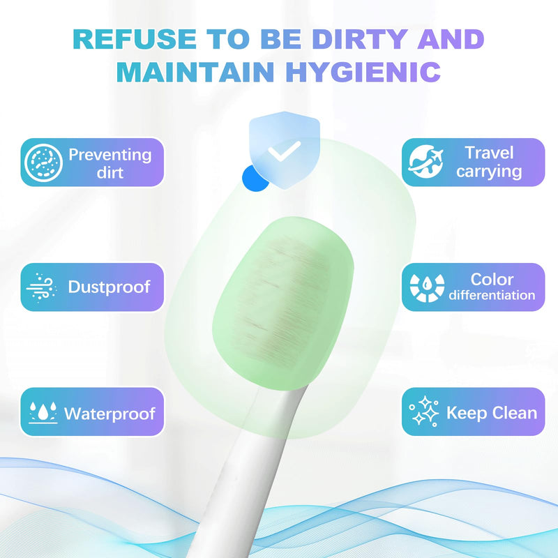 6 Packs Toothbrush Covers, Silicone Toothbrush Covers Caps for Electric Toothbrush Replacement Heads & Manual Toothbrush - BeesActive Australia